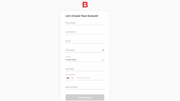 Account creation at BetOnline