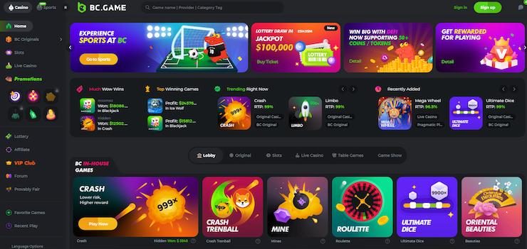 BC.Game Casino homepage