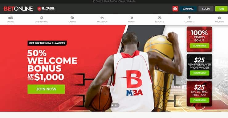BetOnline Homepage NBA