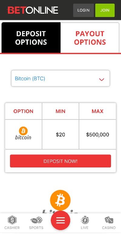 BetOnline payments