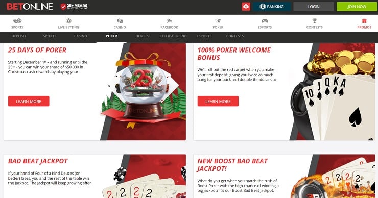 BetOnline Poker Site Homepage - Colorado Online Poker