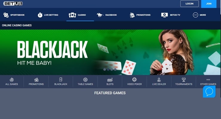 BetUS online gambling florida site - blackjack