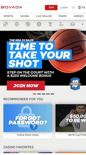 Bovada - Slick and Modern Looking NBA Betting App