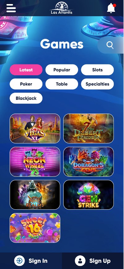 NJ casino apps - Las Atlantis Casino