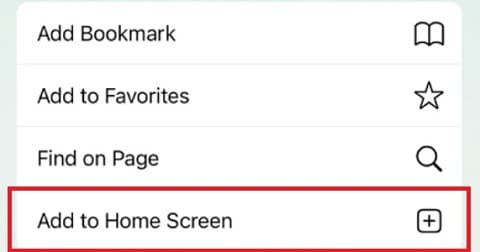 Safari Add to Home Screen