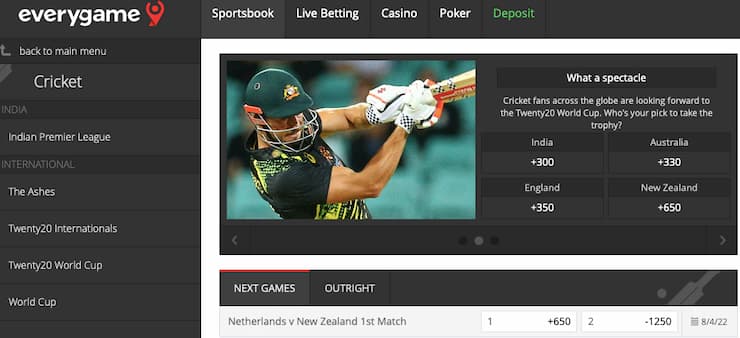 Everygame – Best Cricket App with Broadcasts Odds for a Variety of County/International Matches