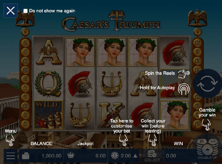 Caesar's Triumph are among the best 3-reel slots offered at Bovada
