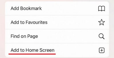 BetOnline web app - add to homescreen settings