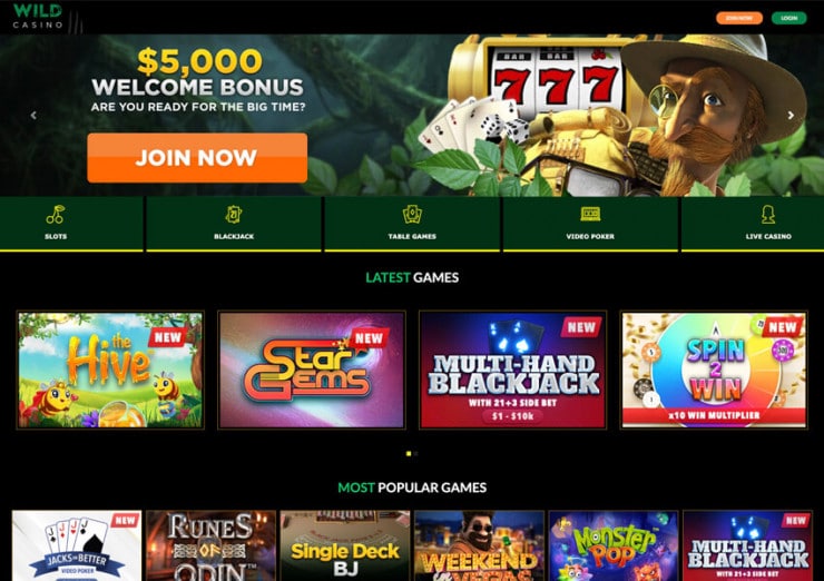 wild casino arizona homepage
