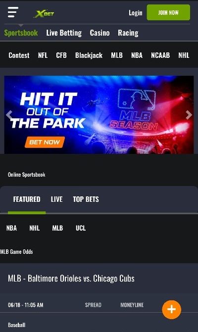 XBet sportsbook on mobile